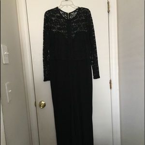 Lace top black jumpsuit
